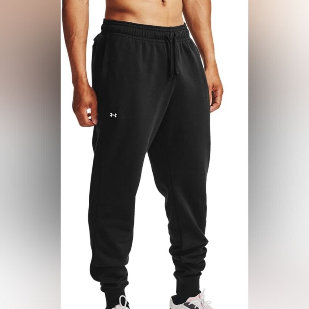 Under Armour Men's UA Rival Fleece Jogger Pants Size Medium in Black NWT